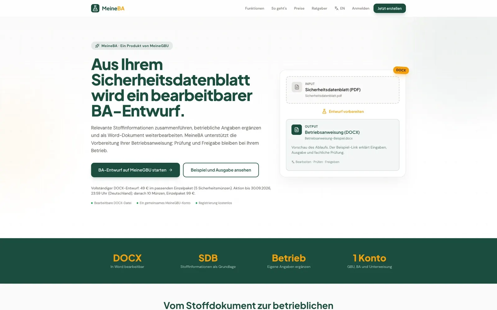 MeineBA – eigene Website