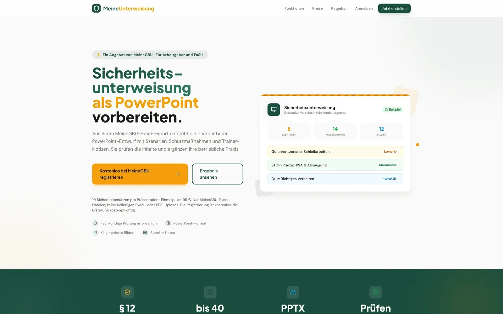 MeineUnterweisung – eigene Website